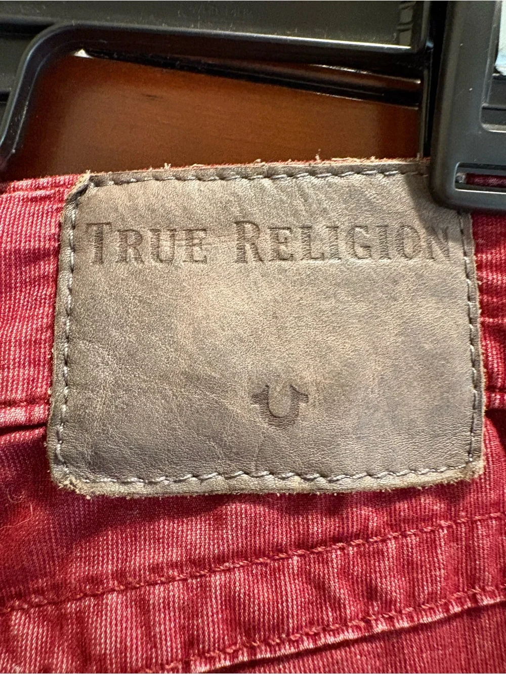 True Religion “Ricky” Men's Burnt Red Micro Corduroy Casual Pants - 33
